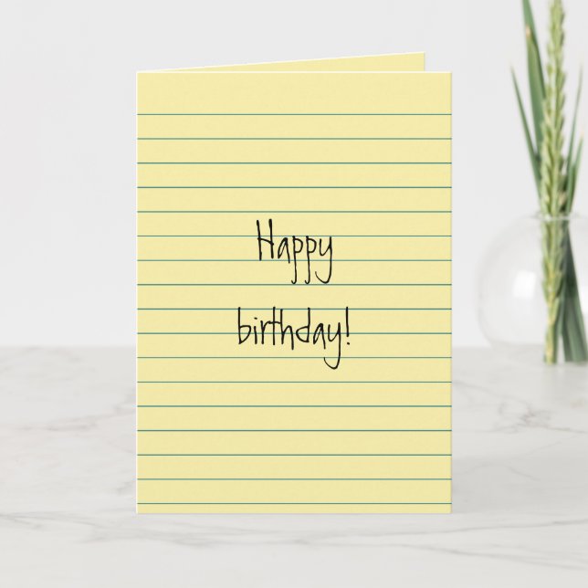 Yellow Paper Card (Front)