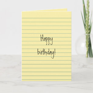 Yellow Paper Card