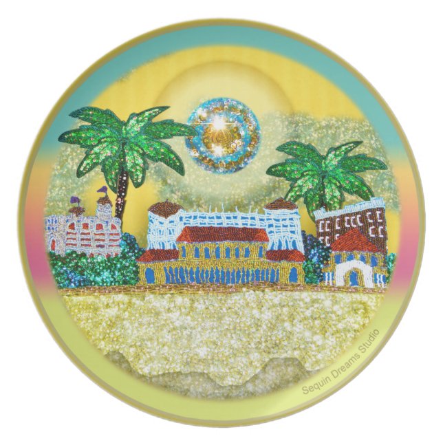 Yellow Paradise Bondi Beach Australia Plate (Front)