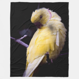 YELLOW PARAKEET FLEECE BLANKET