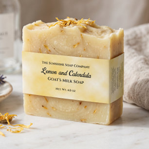 Yellow Parchment Paper Style Soap Belly Band Invitation Belly Band