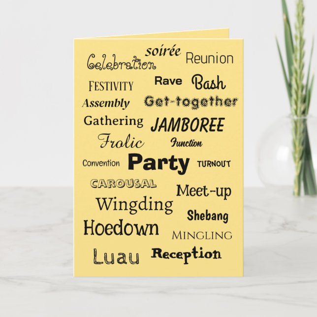 Yellow Party Invitation Red Cardinal Card (Front)