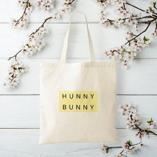 Yellow Pastel "Hunny Bunny" Cute Easter Tote Bag
