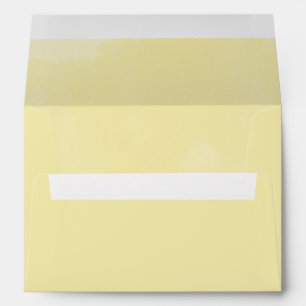 Yellow Pastel Watercolor Wedding Envelope