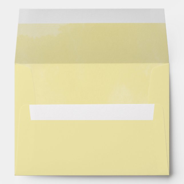 Yellow Pastel Watercolor Wedding Envelope (Back (Bottom))