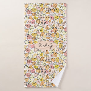 yellow pastel woman bath towel