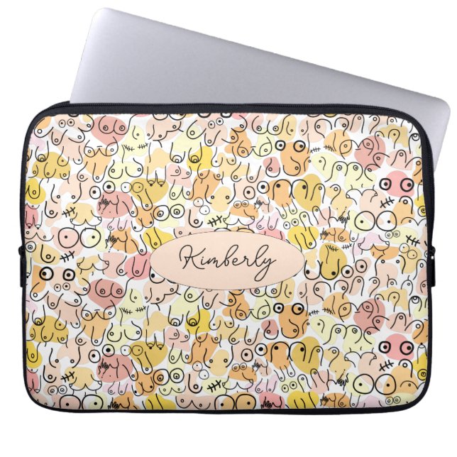 yellow pastel woman laptop sleeve (Front)