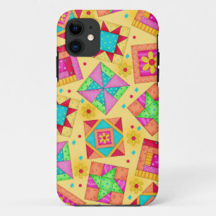 Yellow Patchwork Quilt Art iPhone 5 Case