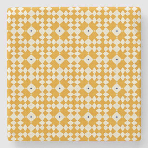 Yellow Pattern Azulejos Portuguese Paper Coaster