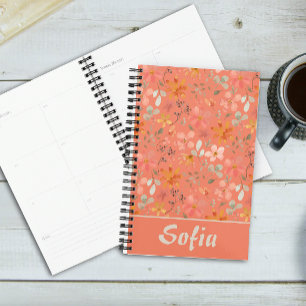Yellow pattern botanical green name orange planner