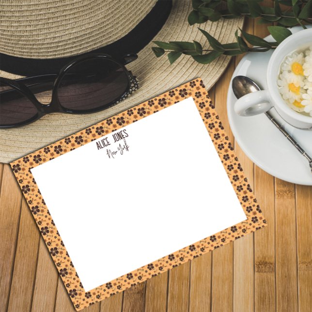  Yellow  pattern brown natural flower   Notepad (Creator Uploaded)