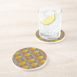 Yellow Pattern, Drinking Coaster - Lemon Drops