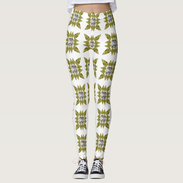 Yellow Pattern Leggings (Front)