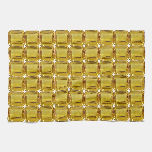 Yellow Pattern Tea Towel (Horizontal)
