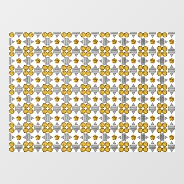 Yellow Pattern Window Cling (Sheet)