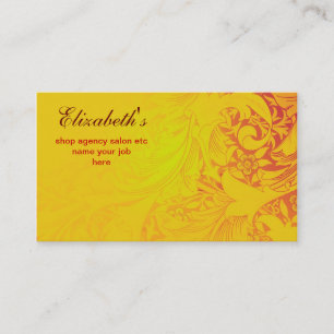 yellow patterned flowers business card