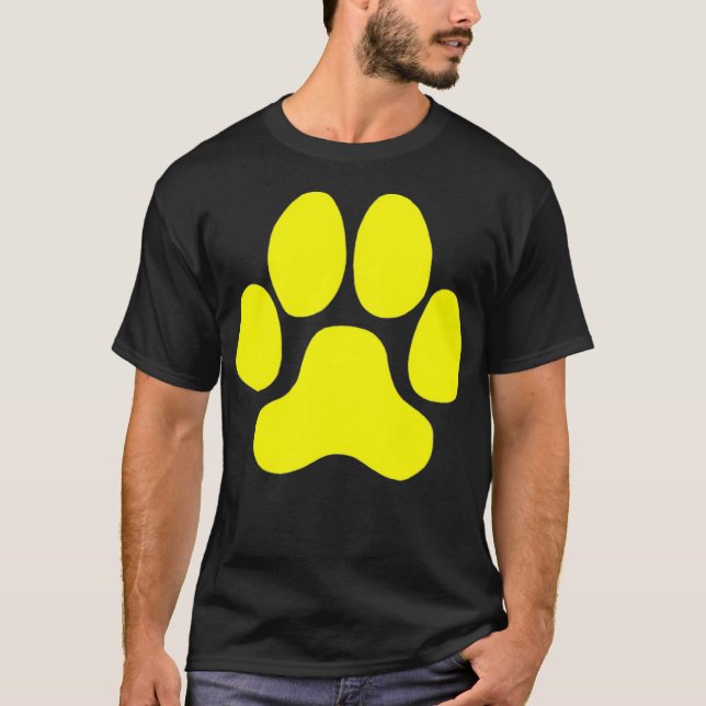 Yellow Paw Print for Dog Lovers  T-Shirt (Front)