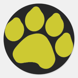 Yellow Paw Print Sticker