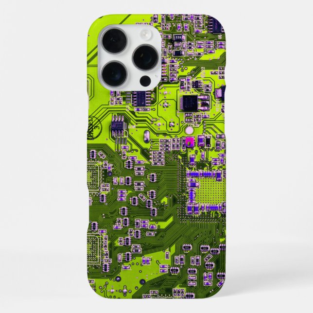 Yellow PCB Circuit Board Design for IT Pros iPhone Case (Back)
