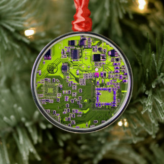 Yellow PCB Circuit Board Design for IT Pros Metal Tree Decoration
