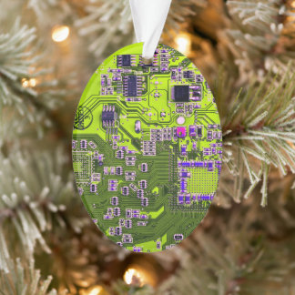 Yellow PCB Circuit Board Design for IT Pros Ornament