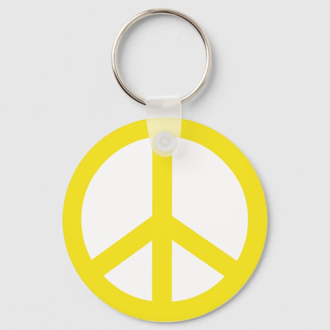 Yellow Peace Sign Key Ring (Front)