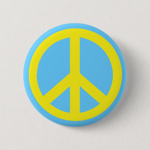 Yellow Peace Symbol Products 6 Cm Round Badge