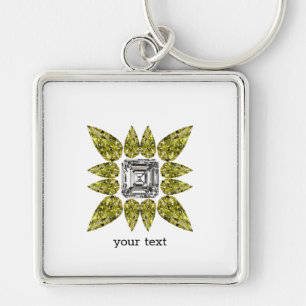 Yellow Pear Diamond Key Ring