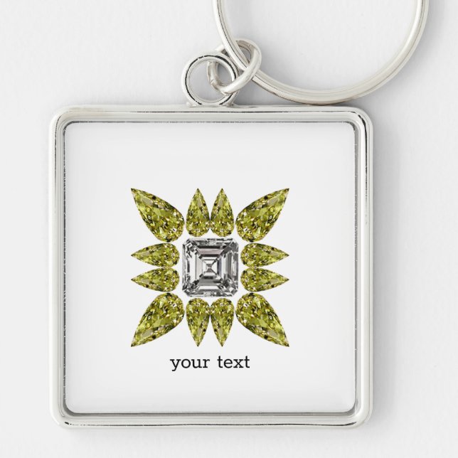 Yellow Pear Diamond Key Ring (Front)