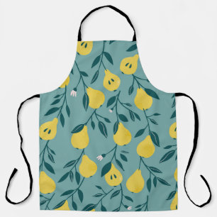 Yellow Pear Fruit: Vintage Background Apron