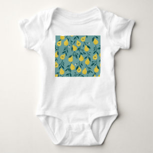 Yellow Pear Fruit: Vintage Background Baby Bodysuit
