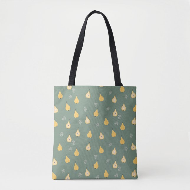 Yellow Pear Seamless Pattern Tote Bag (Front)