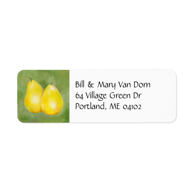 Yellow Pears address label (Front)
