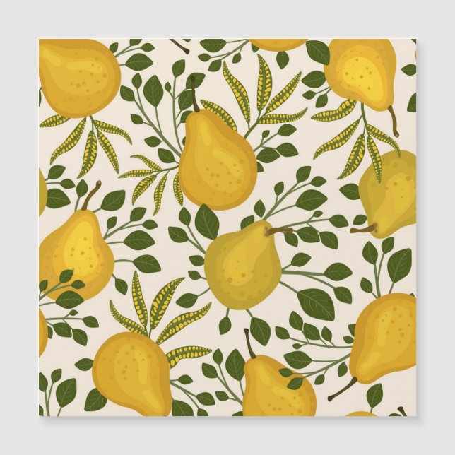 Yellow Pears Leaves White Background (Front)