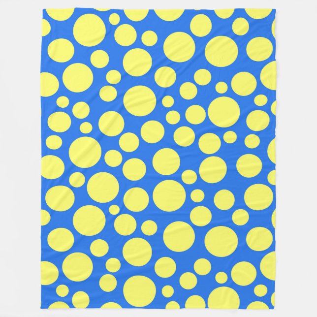 Yellow peas on a sky blue background fleece blanket (Front)