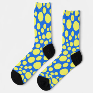 Yellow peas on a sky blue background socks