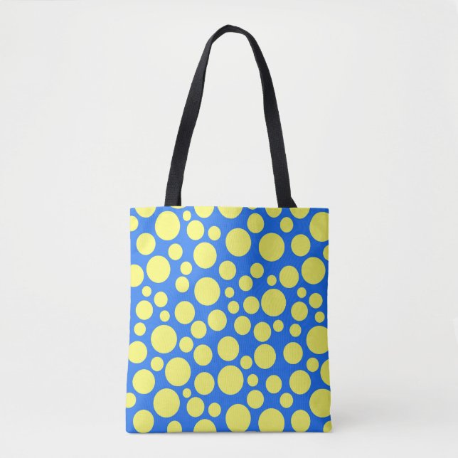 Yellow peas on a sky blue background tote bag (Front)