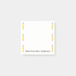 Yellow Pencil Boarder Personalise Post-it Notes