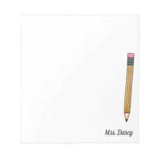 Yellow Pencil Personalised Teacher Notepads