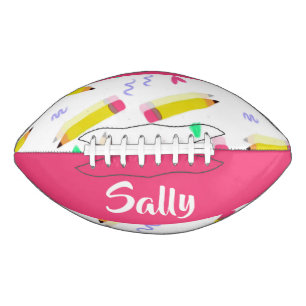 Yellow pencils and scrabbles on white american football