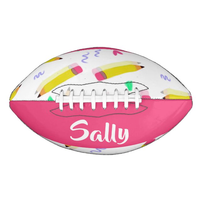 Yellow pencils and scrabbles on white american football (Front)
