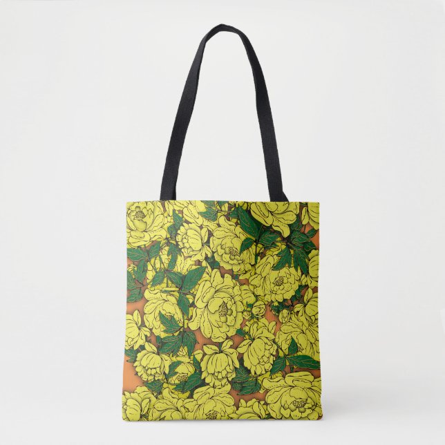 Yellow Peonies Tote Bag (Front)