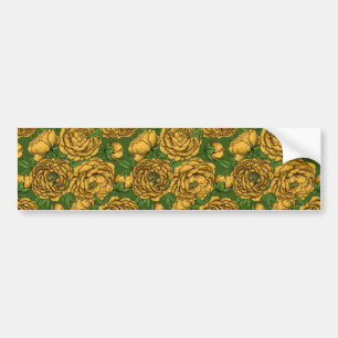 Yellow peony bouquet bumper sticker