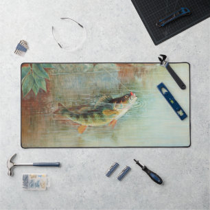 Yellow Perch by S.A. Kilbourne, Vintage Fish Desk Mat