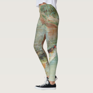 Yellow Perch by S.A. Kilbourne, Vintage Fish Leggings