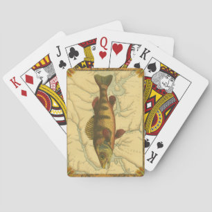 Yellow Perch on Map Playing Cards