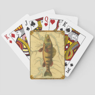Yellow Perch on Map Playing Cards