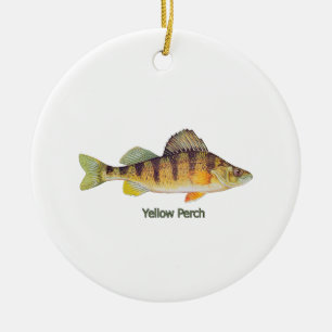 Yellow Perch titled Ceramic Tree Decoration