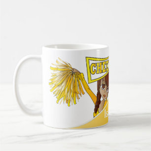 Yellow Personalise Cheerleader Girls Coffee Mug