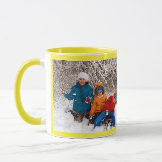 Yellow Personalise Photo Template Gift Coffee Mug (Left)